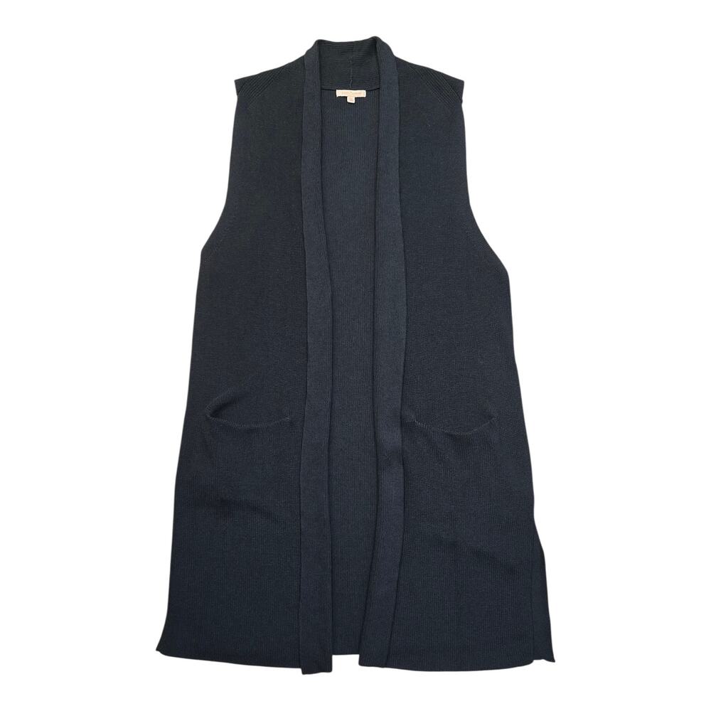 Gibson & Latimer Whimsigoth Corporate Chic Open Front Long Duster Vest 2X